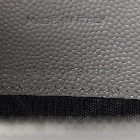 Saint Laurent Monogram Envelope Chevron Woc Souris Grey Leather Shoulder Bag - Picture 10 of 12